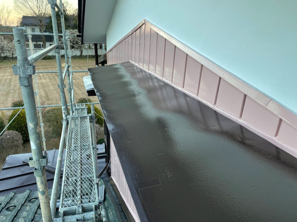 越生町霧除け塗装後の写真